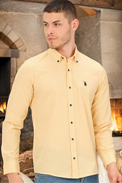 Dewberry G776 MEN'S SHIRT-STRAIGHT YELLOW