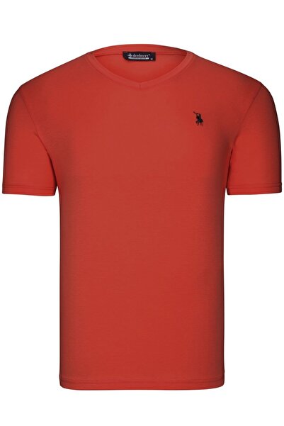 Dewberry Tricou bărbătesc cu decolteu în V din bumbac, model de bază, casual,...