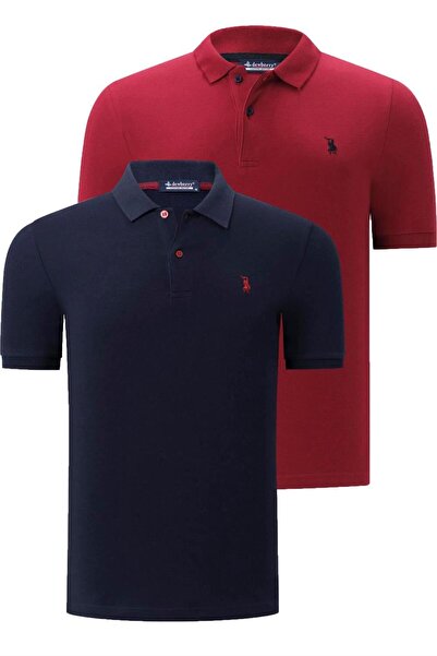 Dewberry İKİLİ SET T8561 DEWBERRY ERKEK TSHIRT-BORDO-LACİVERT