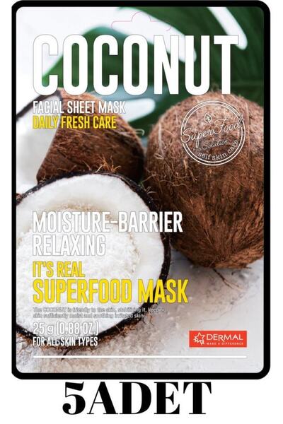 Dermal Rahatlatıcı Ve Bariyer Güçlendirici Hindistan Cevizi Maskesi X5 Adet
