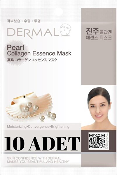 Dermal Aydınlatıcı Nemlendirici İnci Özlü Kolajen Gece Maske x10 Adet