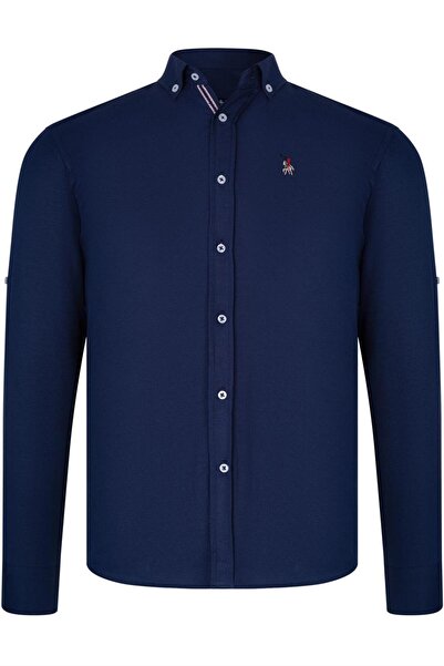 Dewberry SET OF FOUR G674 DEWBERRY MEN'S SHIRT-BLACK-WHITE-DARK BLUE-WATER GREEN