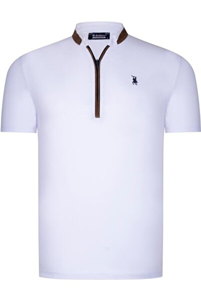 Dewberry Erkek Fermuarlı T-Shirt Pamuklu Basic Rahat Günlük Spor Minimal Model