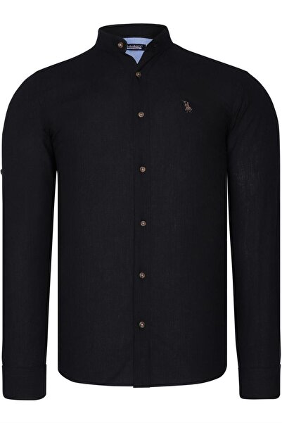 Dewberry G784 DEWBERRY DOMINANT COLLAR MEN'S SHIRT-BLACK