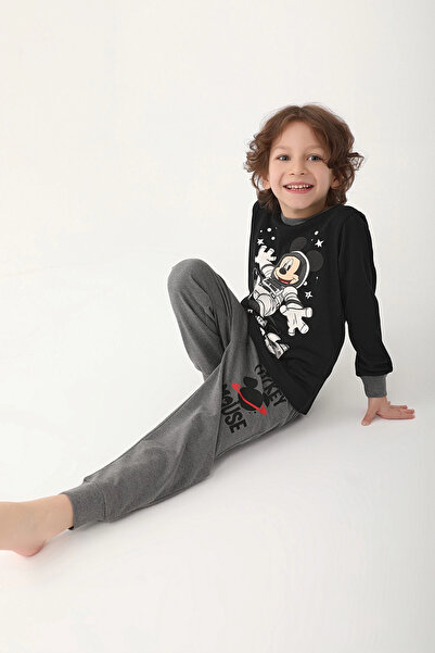 Mickey Mouse Black Boy Long Sleeve Pajama Set