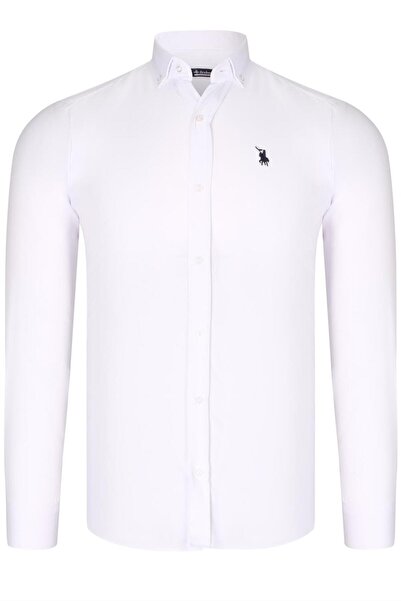 Dewberry TRIPLE SET G725 DEWBERRY MEN'S SHIRT-BLACK-WHITE-GREEN