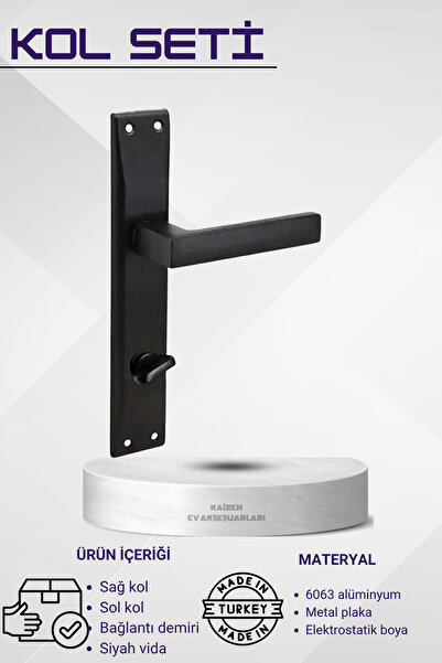 Genel Markalar Kapı Kolu Lama Siyah Aynalı Wc-Banyo Sağ Yön