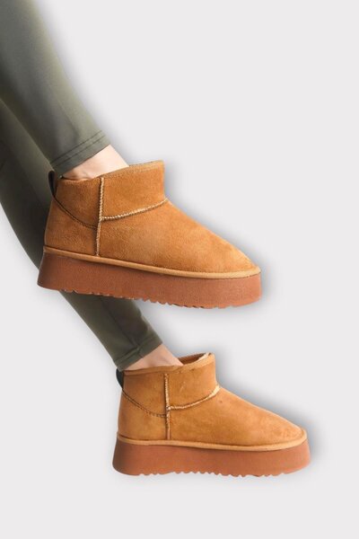 Liger Tan Short Sports Women's Boots - Thick Sole and Fur