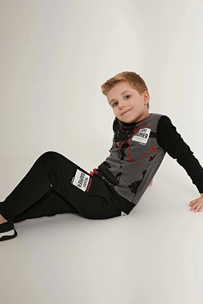 Rolypoly Σετ φόρμας για αγόρι Mount Mainter Γκρι Μαύρο Μπλε