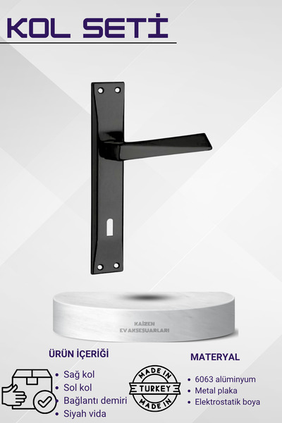 KAİZEN Kapı Kolu Piramit Siyah Aynalı Oda