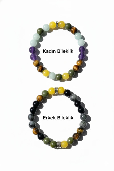 ESK KEHRİBAR مجموعة أساور الحظ والنجاح والثراء من الحجر الطبيعي