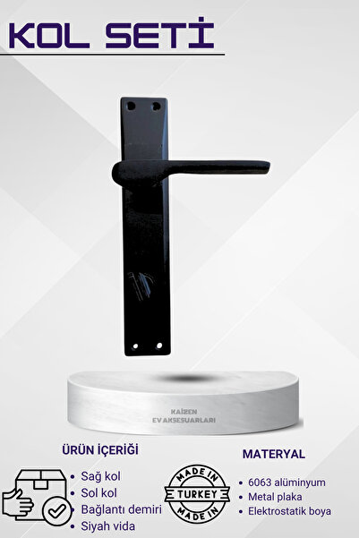KAİZEN Kapı Kolu Alara Siyah Aynalı Wc-Banyo Sağ Yön