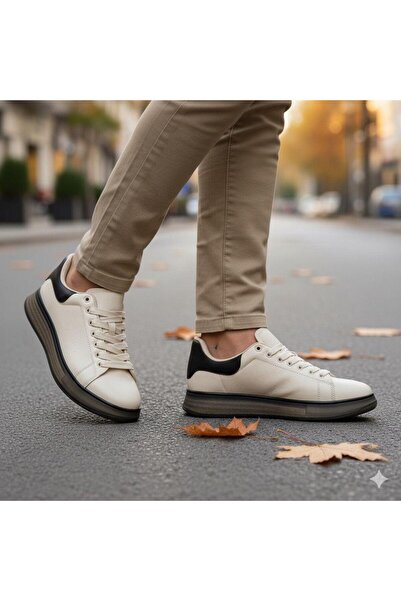 homiro Men's Thick Sole Sports Sneaker - Beige