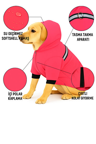 petite pati Pembe Su Gecirmez polarli kapsonlu Yagmurluk Köpek Kıyafeti