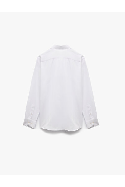 Koton Regular Fit Long Sleeve Half Italian Collar Shirt