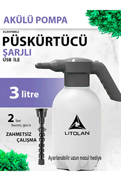 LITOLAN 3 Lt ES-3 Şarjlı Püskürtücü ( İlaçlama makinesi )