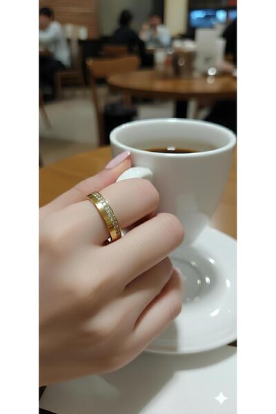 Bontexs خاتم حجر الزركون تصميم أنيق لامع من الفولاذ المقاوم للصدأ