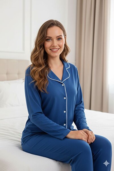 Sude HOMEWEAR ΠΟΥΚΑΜΙΣΟ ΜΑΚΡΥΜΑΝΙΚΟ ΣΕΤ ΠΙΤΖΑΜΑΣ