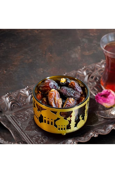 Generic Arabic Festival Ramadan Mubarak Iron Snack Candy Storage Tray, Small Box for Nuts Table Decoration