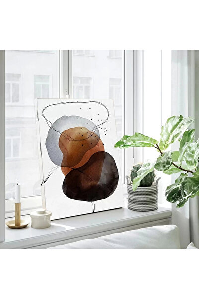 VOGLOO Pictură pe pânză cu model maro acuarelă