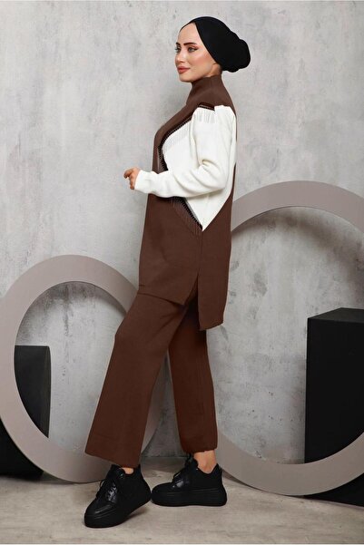 TRENDTESETTÜR ΓΥΝΑΙΚΕΙΟ ΚΑΦΕ ΠΑΝΤΕΛΟΝΙ ΜΕ ΛΕΠΤΟΜΕΡΗ ΦΟΥΝΤΑ ΚΑΤΑΣΚΕΥΗ ΤΡΙΚΟΤΟ ΣΕΤ 2292