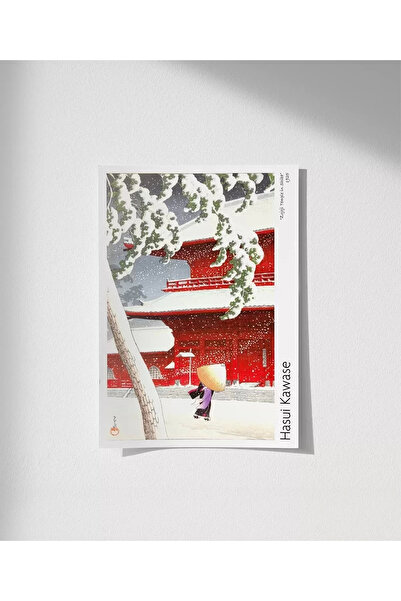 VOGLOO Çerçevesiz Poster Hasui Kawase Shiba Zojoji Tapınağı