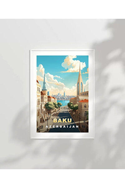 VOGLOO Unframed Poster Modern and Historical Face of Baku