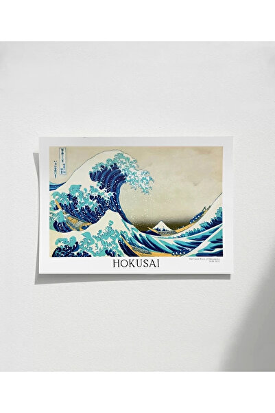 VOGLOO Çerçevesiz Poster Hokusai Kanagawa Açıklarında Büyük Dalga