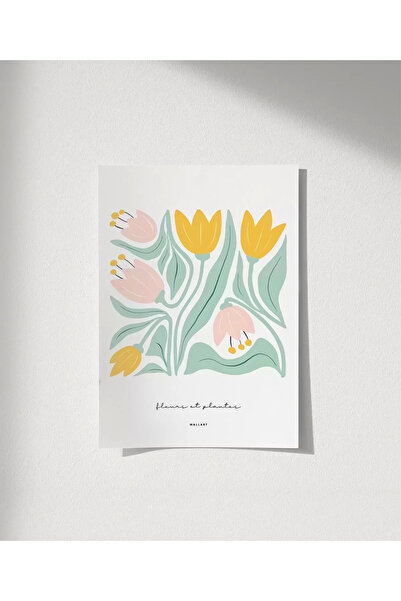 VOGLOO Αφίσα χωρίς πλαίσιο Απαλά χρώματα Κομψά λουλούδια