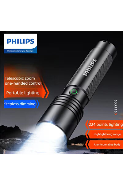 Philips SFL2146 SFL2146 2025 مصباح يدوي فائق السطوع قابل لإعادة الشحن - تكبير بعيد المدى، محمول للاستخدام الخارجي