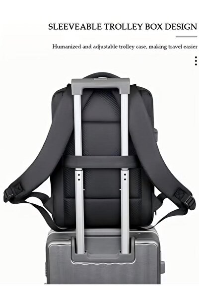Generic Travel Laptop Backpack Business Thin And Durable Bag With Usb Charging Port 15.6 Inch
