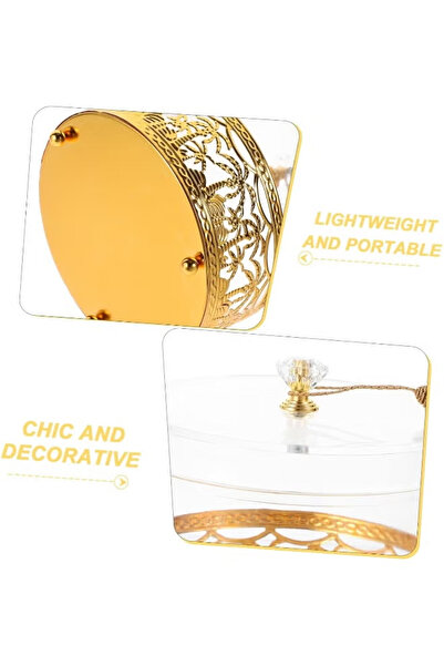 Generic Arabic Festival Ramadan Mubarak Iron Snack Candy Storage Tray, Small Box for Nuts Table Decoration