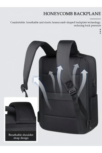 Generic Travel Laptop Backpack Business Thin And Durable Bag With Usb Charging Port 15.6 Inch