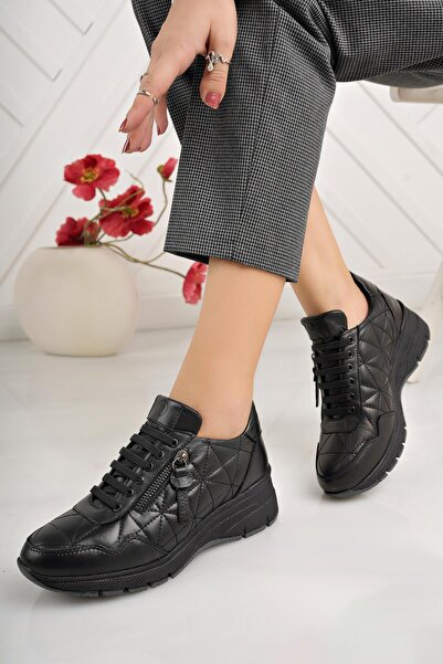 Mammamia D24Ka 3460 Black Genuine Leather Women's Shoes