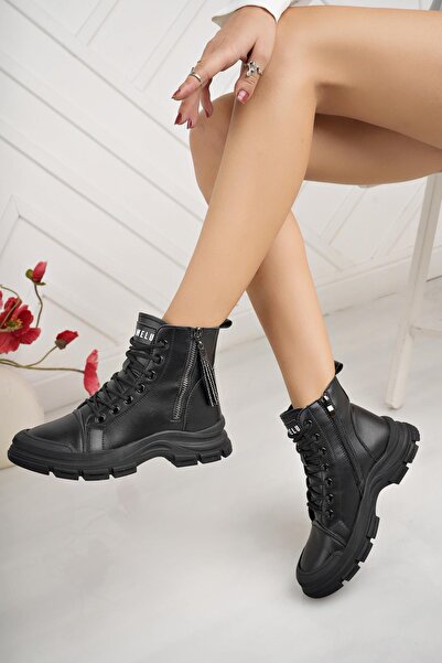 GAMELU Χειμερινές γυναικείες μπότες Neptun μαύρες με φερμουάρ