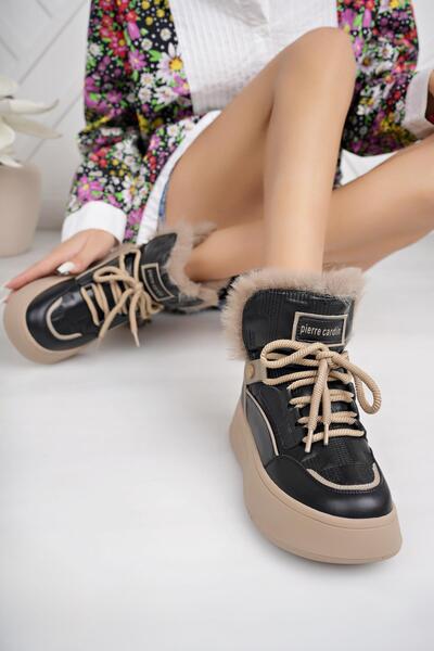 Pierre Cardin 11188 Μαύρες Γούνινες Γυναικείες Μπότες