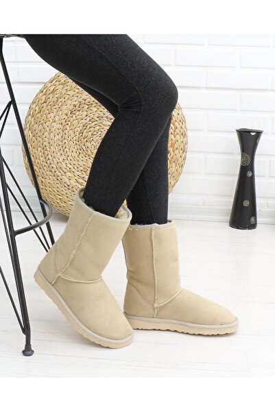 Nesil Shoes Etna Ten Süet Orta Boy Agh Kadın Bot