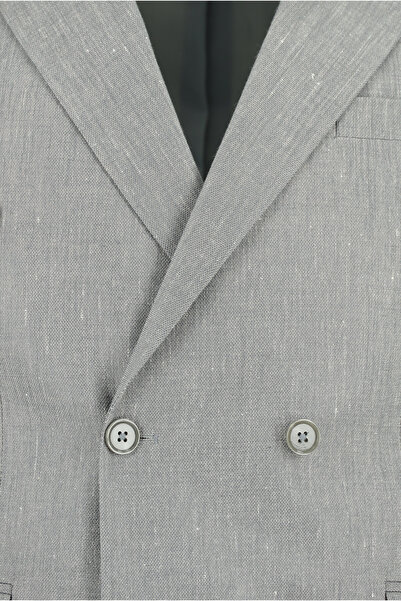 Kiğılı Slim Fit Slim Fit Linen Blended Double Breasted Suit