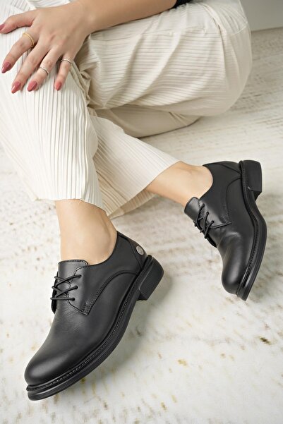 Mammamia D23Ka 105 Black Genuine Leather Women's Shoes