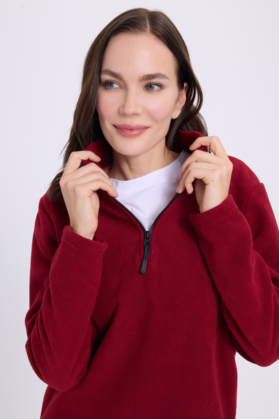 Tudors Hanorac din lână cu guler în picioare, cu potrivire standard, anti-pil...