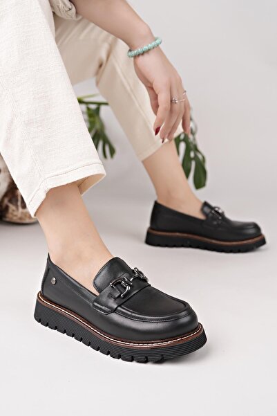 Mammamia D25Ka 3240 Black Genuine Leather Women's Shoes