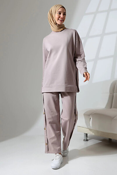 Mihran Butik Kadın Gül Kurusu Mevsimlik Penye Alt Üst Spor ve Rahat Tesettür ...