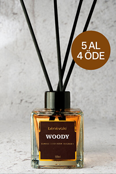 Benevole Woody Bambu Çubuklu Oda Kokusu 100 ml | Odunsu, Vanilya ve Amber Notaları