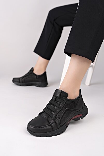 Mammamia D25Ka 3465 Black Nubuck Genuine Leather Women's Shoes