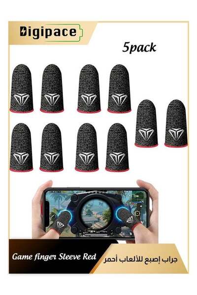 Digipace Mobile Game Finger Sleeves, 5 Pairs Anti-Sweat Breathable for Touch Screen