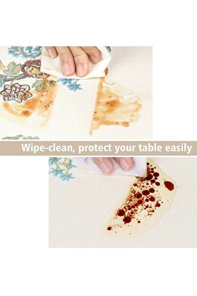 Cuken Vinyl Tablecloth, Waterproof Oil Proof Spill Proof Dining Cover for Picnic