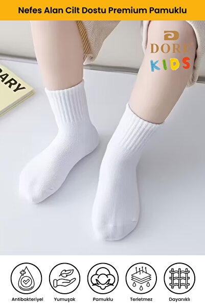 Dore Γνήσιες κάλτσες Unisex για παιδιά 3 ζευγάρια βαμβακερές, φιλικές προς το δέρμα, Premium εξαιρετικά μαλακές κάλτσες για κορίτσια και αγόρια