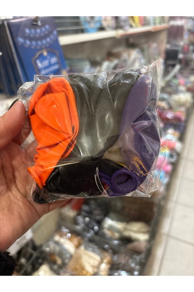 Deniz Party Store Halloween Pastel Black Purple Orange Balloon Set 15 Pieces