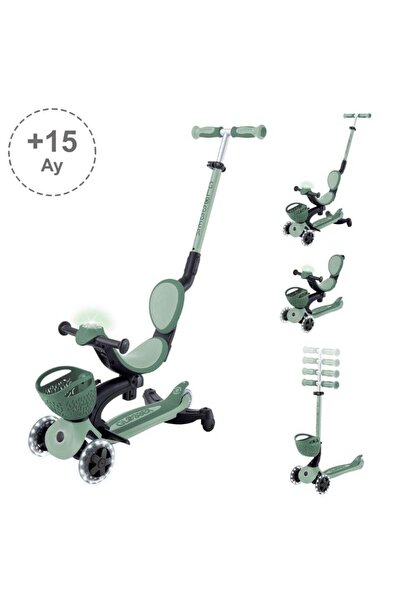Globber Go Up Baby 360 Işıklı Scooter - Zeytin Yeşili