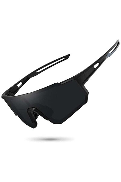 Cuken Sports Sunglasses, UV400 Polarized Half Frame Goggles for Cycling (Black)